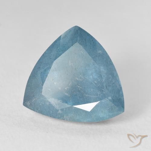 Bleu vert Bleu verdâtre léger naturelle Trillion, 6.80 ct, VS-SI