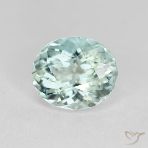Bleu vert Vert bleu très clair naturelle ovale, 2.03 ct, VVS-VS