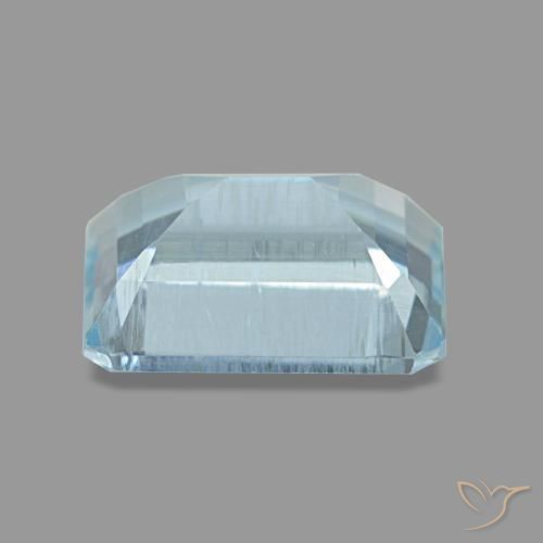 Aigue-marine bleue naturelle taille émeraude, 1,97 ct, VS