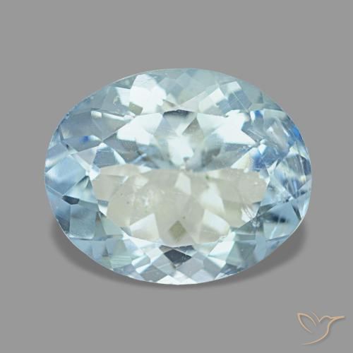 Aigue-marine bleue naturelle coupe ovale, 2,72 ct, VS
