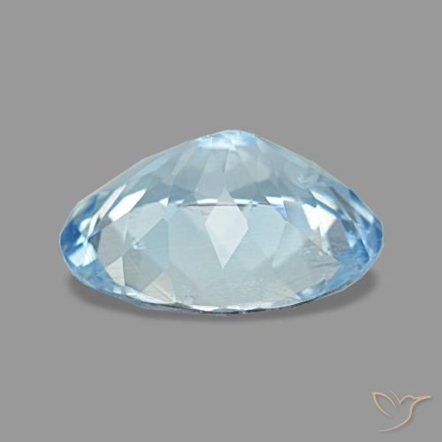 Aigue-marine bleue naturelle coupe ovale, 2,72 ct, VS
