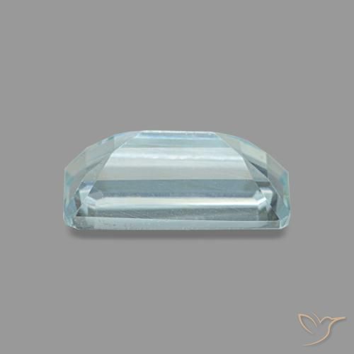 Aigue-marine bleue naturelle taille émeraude, 0,84 ct, VS