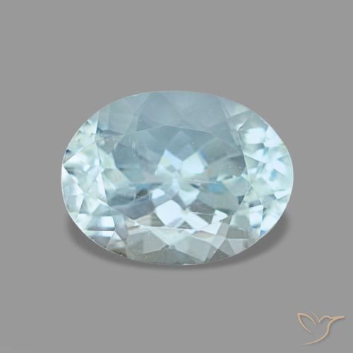 Aigue-marine bleue de 1,21 ct, ovale, VS