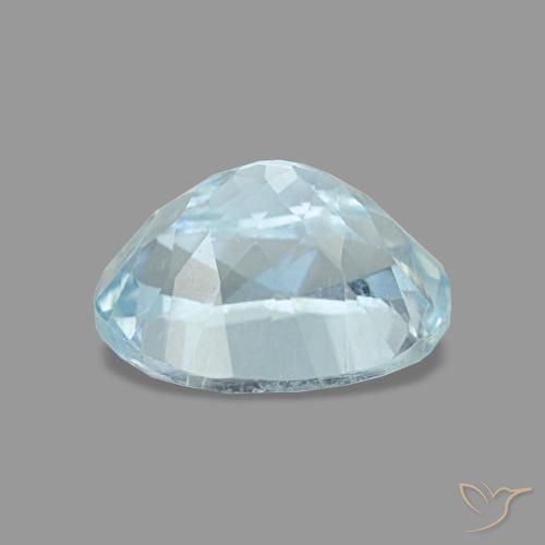 Aigue-marine bleue naturelle coupe ovale, 1,21 ct, VS