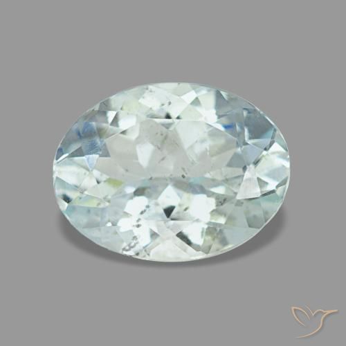 Aigue-marine bleue naturelle coupe ovale, 1,15 ct, VS