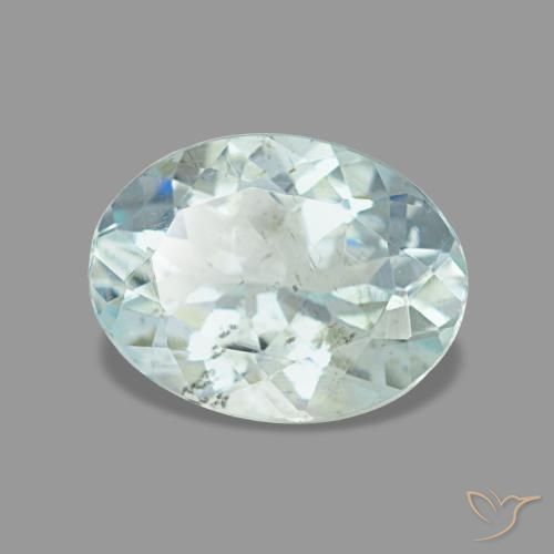 Aigue-marine bleue naturelle coupe ovale, 1,15 ct, VS