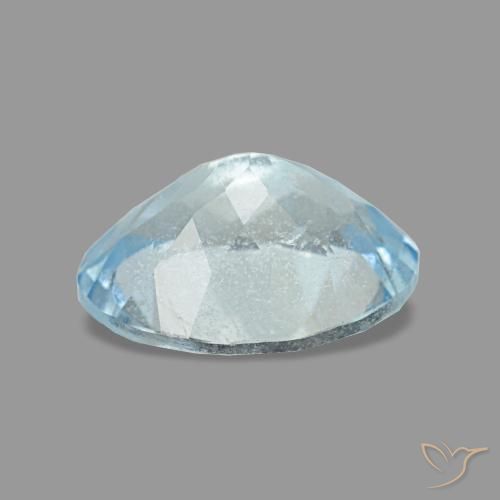 Aigue-marine bleue naturelle coupe ovale, 1,12 ct, VS