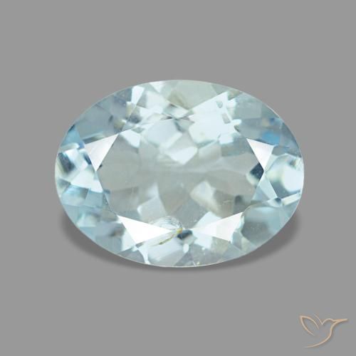 1.12ct Naturel Bleu clair Aigue-marine, Ovale, VS, Photo A