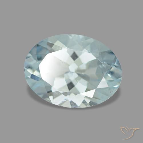 Aigue-marine bleue naturelle coupe ovale, 1,08 ct, VS