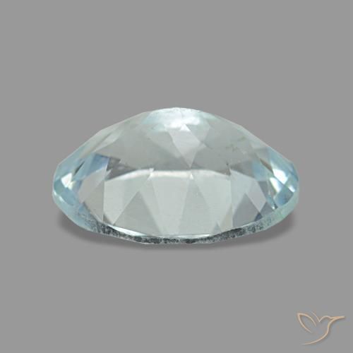 Aigue-marine bleue naturelle coupe ovale, 1,08 ct, VS