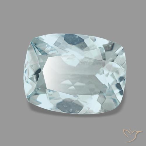 Aigue-marine turquoise naturelle coupe coussin, 1,54 ct, VVS-VS