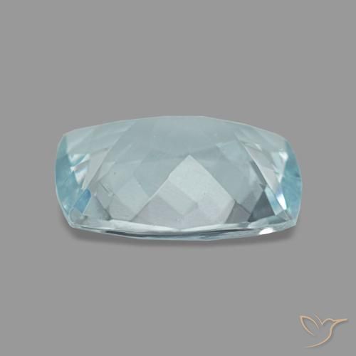 Aigue-marine turquoise naturelle coupe coussin, 1,54 ct, VVS-VS