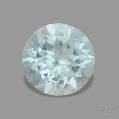 Aigue-marine turquoise naturelle coupe roude, 1,08 ct, VVS-VS