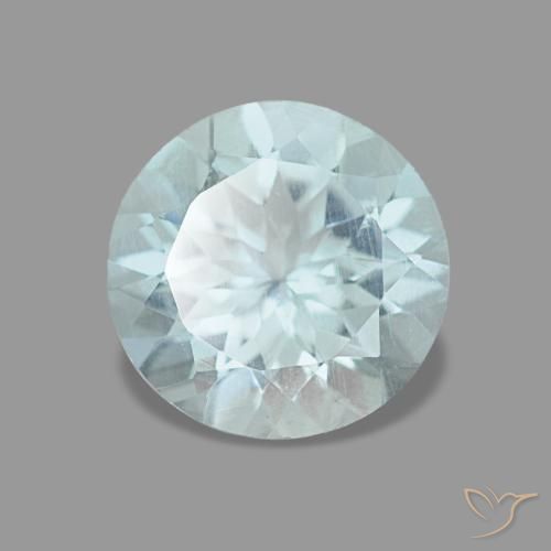 Aigue-marine turquoise naturelle coupe roude, 1,08 ct, VVS-VS