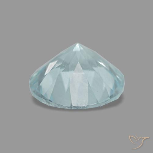 Aigue-marine turquoise naturelle coupe roude, 1,08 ct, VVS-VS