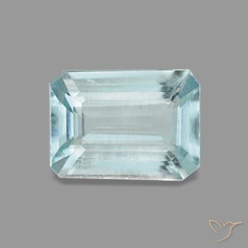 Aigue-marine turquoise naturelle taille émeraude, 0,83 ct, VVS-VS