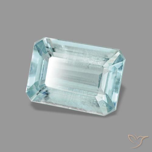 Aigue-marine turquoise naturelle taille émeraude, 0,83 ct, VVS-VS