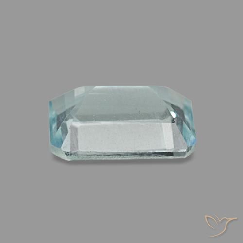 Aigue-marine turquoise naturelle taille émeraude, 0,83 ct, VVS-VS