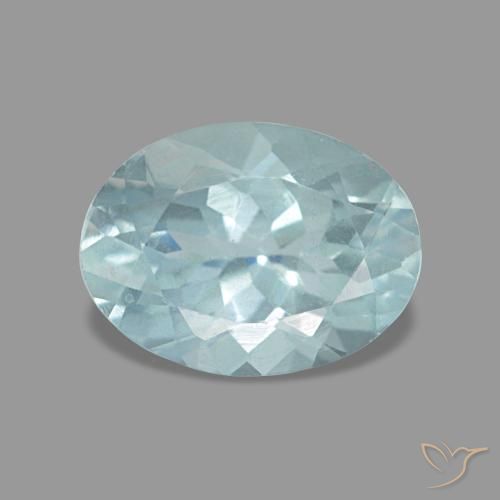 Aigue-marine turquoise naturelle coupe ovale, 1,08 ct, VVS