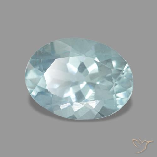 Aigue-marine turquoise naturelle coupe ovale, 1,08 ct, VVS