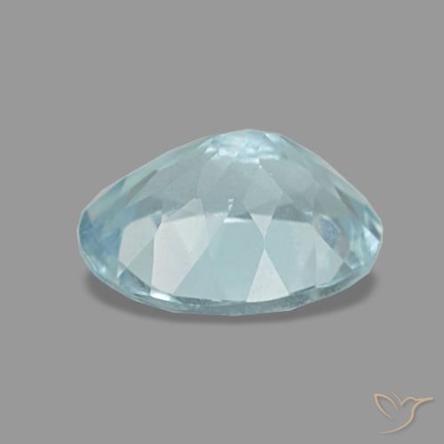 Aigue-marine turquoise naturelle coupe ovale, 1,08 ct, VVS