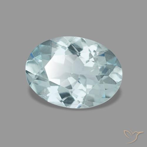 Aigue-marine turquoise naturelle coupe ovale, 0,96 ct, VVS