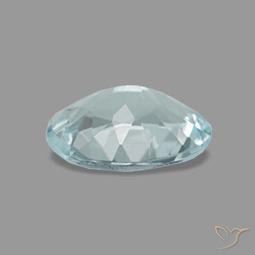 Aigue-marine turquoise naturelle coupe ovale, 0,96 ct, VVS