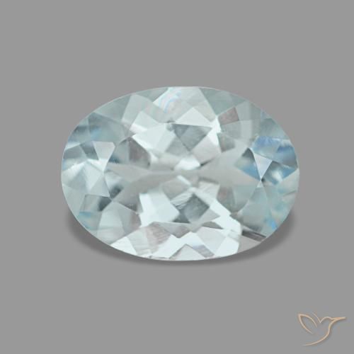 Aigue-marine turquoise naturelle coupe ovale, 1,05 ct, VVS