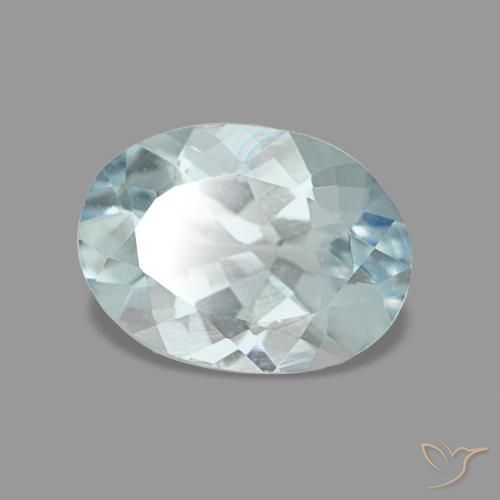 Aigue-marine turquoise naturelle coupe ovale, 1,05 ct, VVS