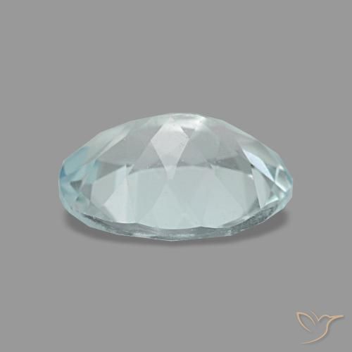 Aigue-marine turquoise naturelle coupe ovale, 1,05 ct, VVS
