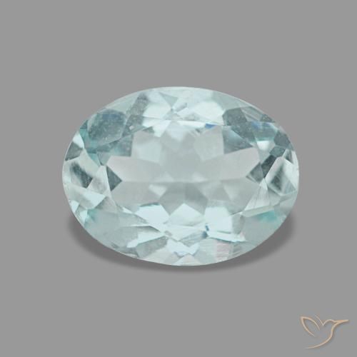 Aigue-marine turquoise naturelle coupe ovale, 0,93 ct, VVS