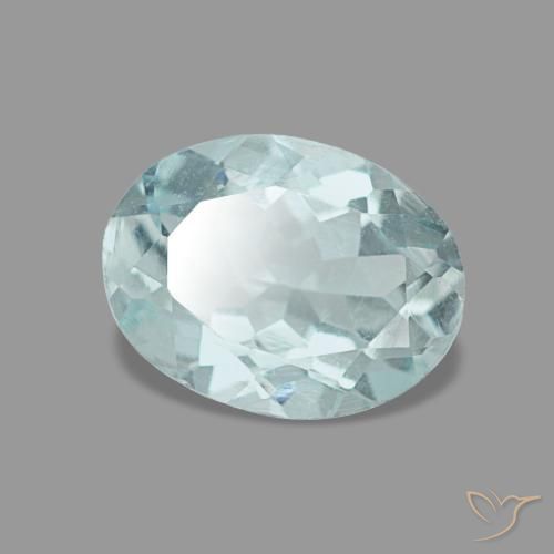 Aigue-marine turquoise naturelle coupe ovale, 0,93 ct, VVS