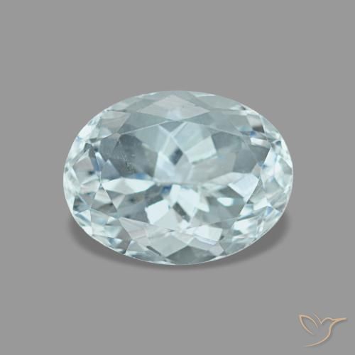 Aigue-marine turquoise de 1,24 ct, ovale, VVS
