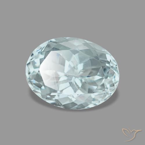 Aigue-marine turquoise naturelle coupe ovale, 1,24 ct, VVS