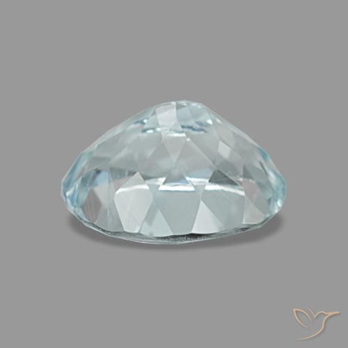 Aigue-marine turquoise naturelle coupe ovale, 1,24 ct, VVS