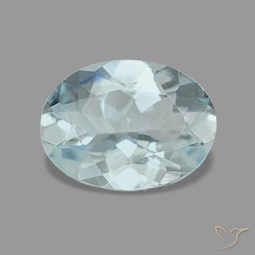 Aigue-marine turquoise de 0,95 ct, ovale, VVS