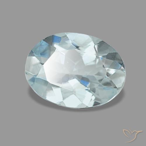 Aigue-marine turquoise naturelle coupe ovale, 0,95 ct, VVS