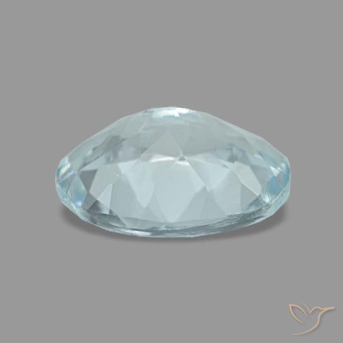 Aigue-marine turquoise naturelle coupe ovale, 0,95 ct, VVS