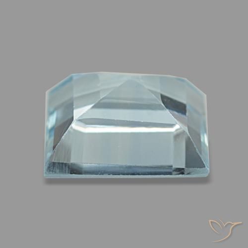 Aigue-marine bleue naturelle carré, 2,27 ct, VVS