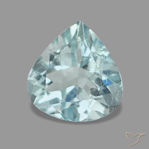 Aigue-marine bleue naturelle en forme de poire, 1,29 ct, VS