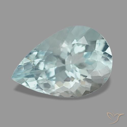 Aigue-marine bleue de 1,64 ct, en forme de poire, VVS