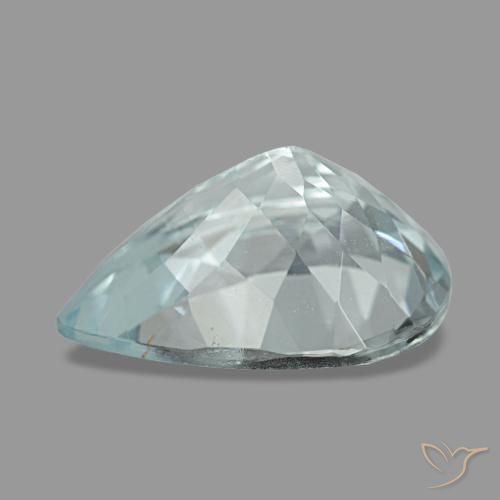 Aigue-marine bleue naturelle en forme de poire, 1,64 ct, VVS