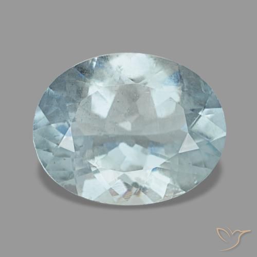 Aigue-marine bleue naturelle coupe ovale, 2,03 ct, VS