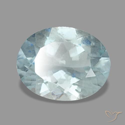 Aigue-marine bleue naturelle coupe ovale, 2,03 ct, VS