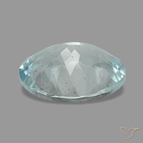 Aigue-marine bleue naturelle coupe ovale, 2,03 ct, VS