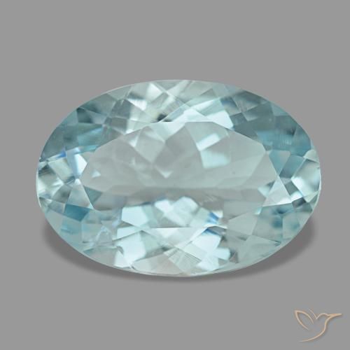Aigue-marine bleue naturelle coupe ovale, 3,02 ct, VVS