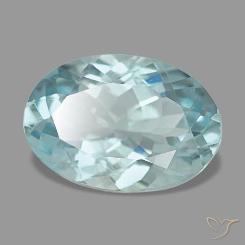 Aigue-marine bleue naturelle coupe ovale, 3,02 ct, VVS