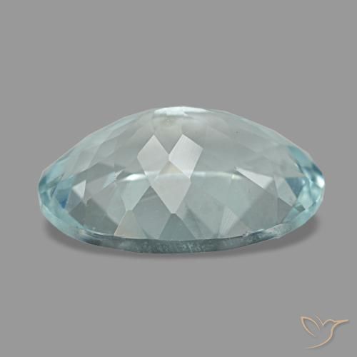 Aigue-marine bleue naturelle coupe ovale, 3,02 ct, VVS