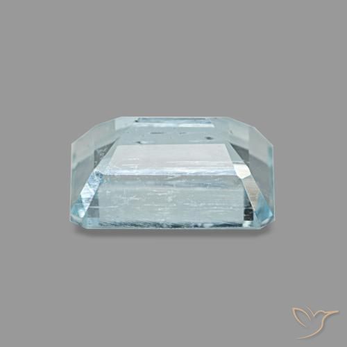 Aigue-marine bleue naturelle taille émeraude, 0,94 ct, VS