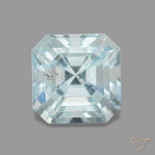 Aigue-marine bleue naturelle taille émeraude, 1,06 ct, VS